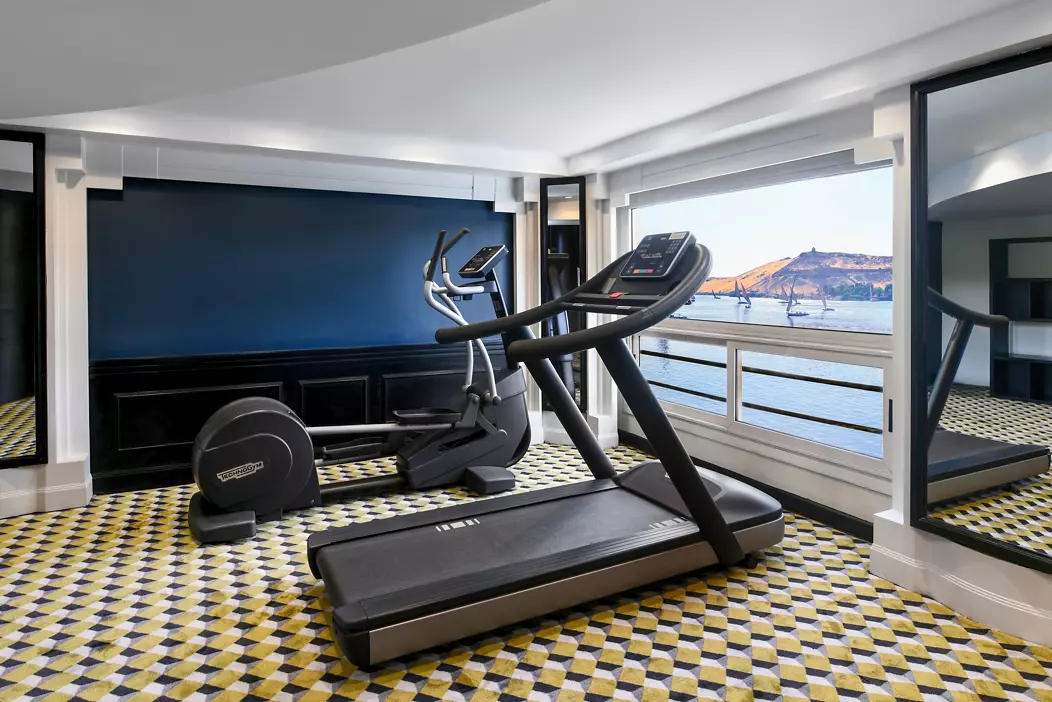 Gym aboard the MS Mövenpick Hamees Nile cruise
